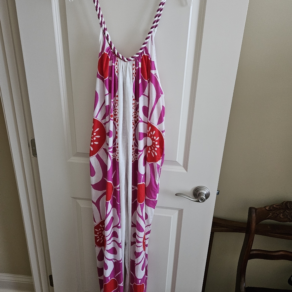 Farm Rio Off-White Maia Euroflax Jumpsuit Size Large